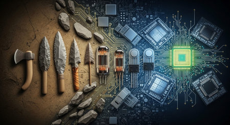 Abstract Concept and Technology Background Collection.