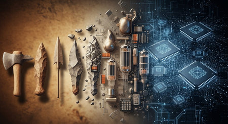 Abstract Concept and Technology Background Collection.