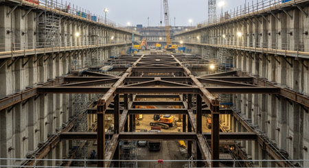 Modern Construction and Infrastructure Development Concept.