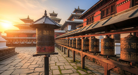 Global Cultural Heritage Landmarks and Traditional Festive Decorations.