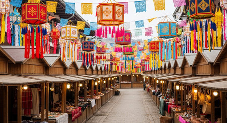 Global Cultural Heritage Landmarks and Traditional Festive Decorations.の写真素材