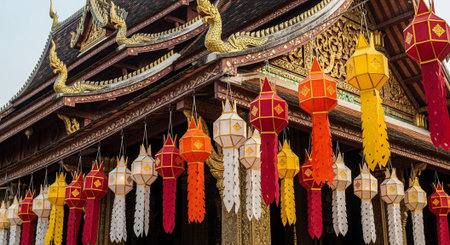 Global Cultural Heritage Landmarks and Traditional Festive Decorations.の写真素材