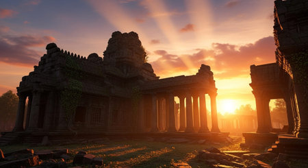 Global Cultural Heritage Landmarks and Traditional Festive Decorations.の写真素材