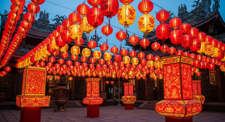 Global Cultural Heritage Landmarks and Traditional Festive Decorations.の写真素材