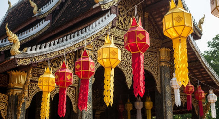 Global Cultural Heritage Landmarks and Traditional Festive Decorations.の写真素材