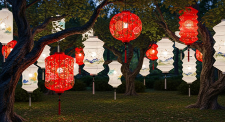 Global Cultural Heritage Landmarks and Traditional Festive Decorations.
