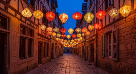 Global Cultural Heritage Landmarks and Traditional Festive Decorations.の写真素材