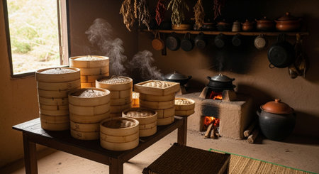 Global Cultural Heritage Landmarks and Traditional Festive Decorations.の写真素材