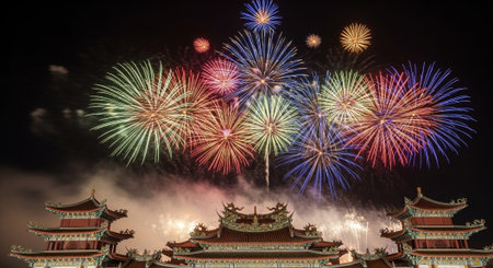 Global Cultural Heritage Landmarks and Traditional Festive Decorations.の写真素材