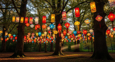 Global Cultural Heritage Landmarks and Traditional Festive Decorations.の写真素材