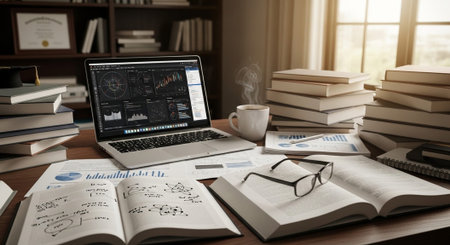 Modern Education and Study Concept Background.