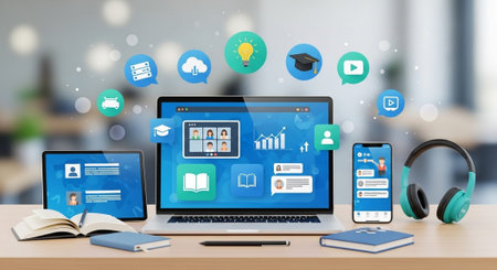 Modern Education and Study Concept Background.