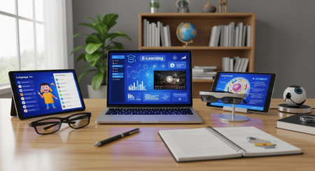 Modern Education and Study Concept Background.