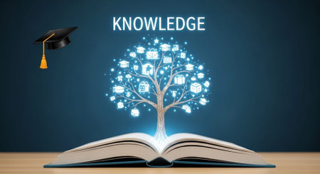 Modern Education and Study Concept Background.