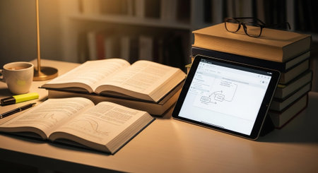 Modern Education and Study Concept Background.