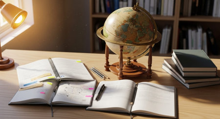 Modern Education and Study Concept Background.