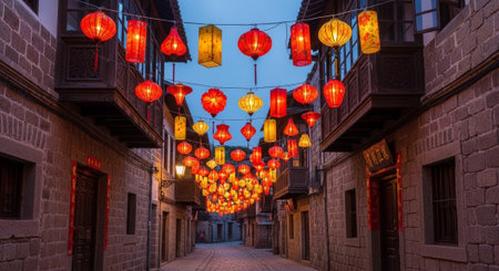 Global Cultural Heritage Landmarks and Traditional Festive Decorations.