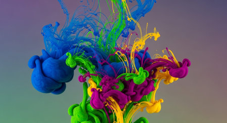 Vibrant Colorful Abstract Background with Fluid Waves and Modern Gradient Design.