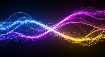 Vibrant Colorful Abstract Background with Fluid Waves and Modern Gradient Design.