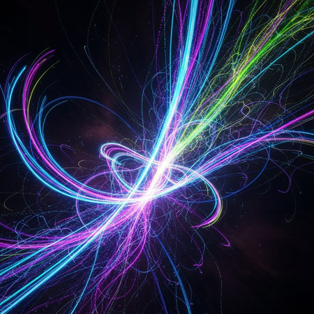 Vibrant Colorful Abstract Background with Fluid Waves and Modern Gradient Design.