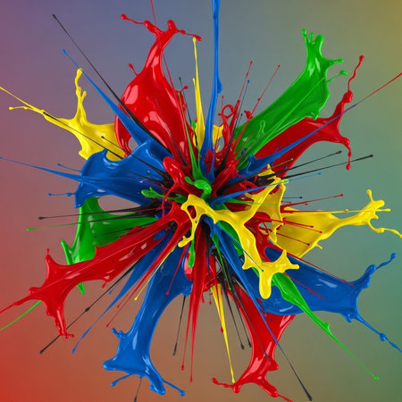 Vibrant Colorful Abstract Background with Fluid Waves and Modern Gradient Design.