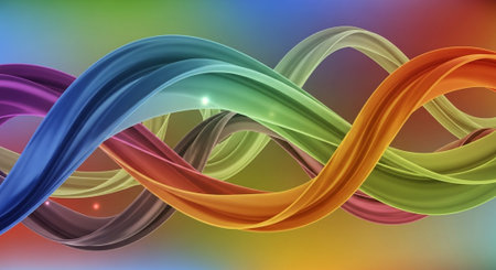 Vibrant Colorful Abstract Background with Fluid Waves and Modern Gradient Design.