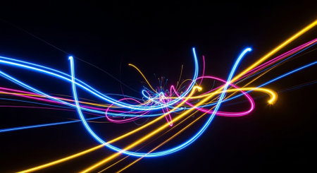 Vibrant Colorful Abstract Background with Fluid Waves and Modern Gradient Design.