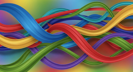 Vibrant Colorful Abstract Background with Fluid Waves and Modern Gradient Design.