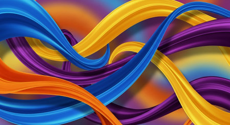 Vibrant Colorful Abstract Background with Fluid Waves and Modern Gradient Design.