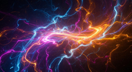 Vibrant Colorful Abstract Background with Fluid Waves and Modern Gradient Design.