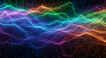 Vibrant Colorful Abstract Background with Fluid Waves and Modern Gradient Design.