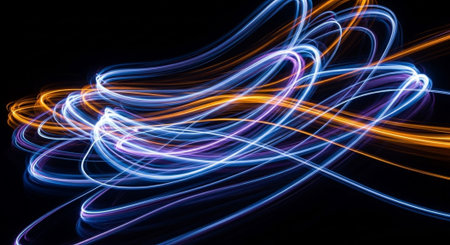 Vibrant Colorful Abstract Background with Fluid Waves and Modern Gradient Design.