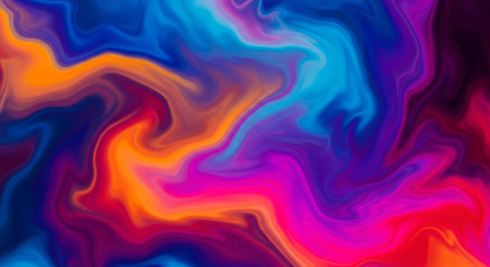 Vibrant Colorful Abstract Background with Fluid Waves and Modern Gradient Design.