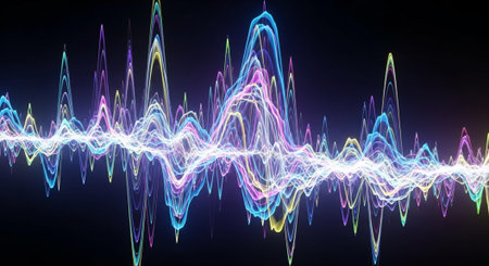 Vibrant Colorful Abstract Background with Fluid Waves and Modern Gradient Design.