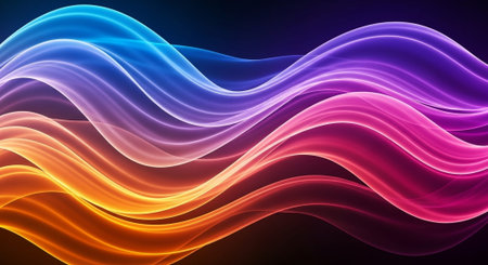 Vibrant Colorful Abstract Background with Fluid Waves and Modern Gradient Design.