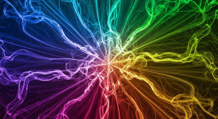 Vibrant Colorful Abstract Background with Fluid Waves and Modern Gradient Design.