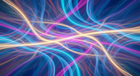 Vibrant Colorful Abstract Background with Fluid Waves and Modern Gradient Design.
