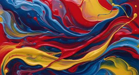 Vibrant Colorful Abstract Background with Fluid Waves and Modern Gradient Design.