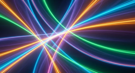 Vibrant Colorful Abstract Background with Fluid Waves and Modern Gradient Design.