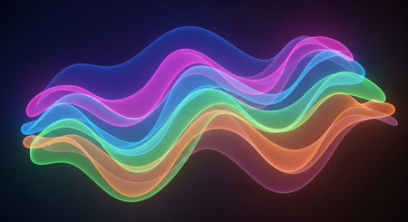 Vibrant Colorful Abstract Background with Fluid Waves and Modern Gradient Design.