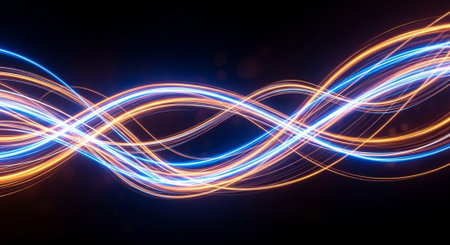 Vibrant Colorful Abstract Background with Fluid Waves and Modern Gradient Design.