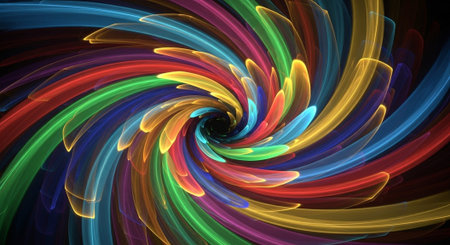 Vibrant Colorful Abstract Background with Fluid Waves and Modern Gradient Design.の写真素材