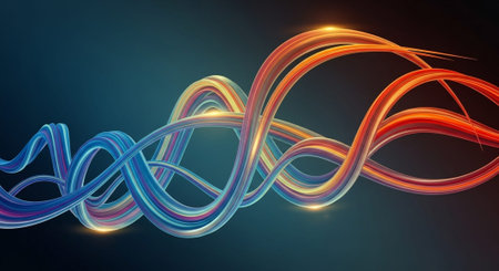 Vibrant Colorful Abstract Background with Fluid Waves and Modern Gradient Design.
