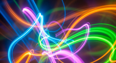 Vibrant Colorful Abstract Background with Fluid Waves and Modern Gradient Design.