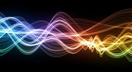 Vibrant Colorful Abstract Background with Fluid Waves and Modern Gradient Design.