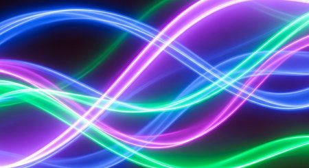 Vibrant Colorful Abstract Background with Fluid Waves and Modern Gradient Design.