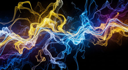 Vibrant Colorful Abstract Background with Fluid Waves and Modern Gradient Design.