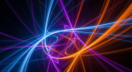 Vibrant Colorful Abstract Background with Fluid Waves and Modern Gradient Design.