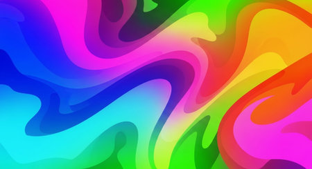 Vibrant Colorful Abstract Background with Fluid Waves and Modern Gradient Design.