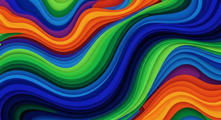 Vibrant Colorful Abstract Background with Fluid Waves and Modern Gradient Design.の写真素材